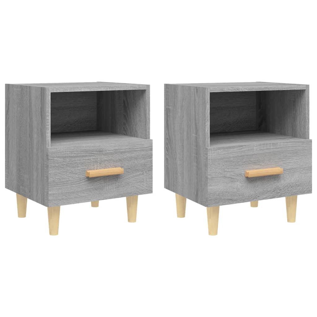 vidaXL Noptiere, 2 buc., gri sonoma, 40x35x47 cm vidaXL Noptiere, 2 buc., gri sonoma, 40x35x47 cm