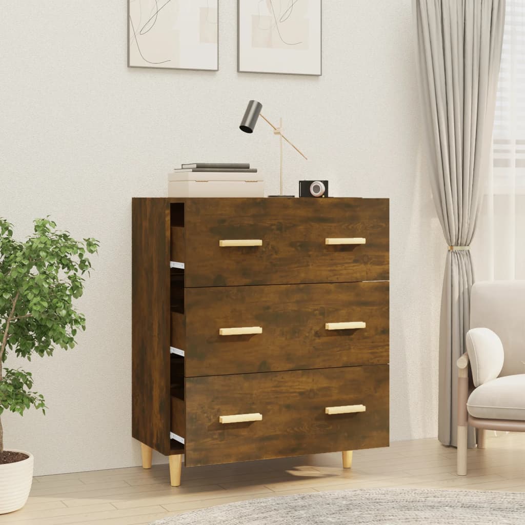 vidaXL Servantă, stejar fumuriu, 70x34x90 cm, lemn prelucrat