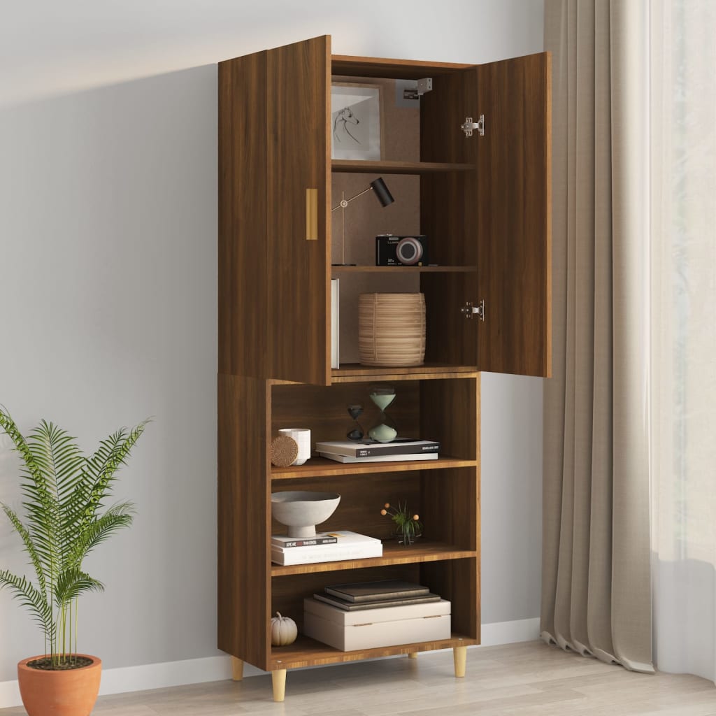 vidaXL Dulap de perete suspendat, stejar maro, 69,5x34x90 cm