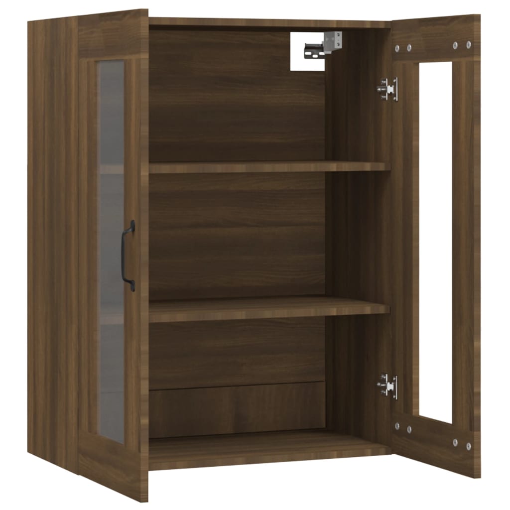 vidaXL Dulap de perete suspendat, stejar maro, 69,5x34x90 cm