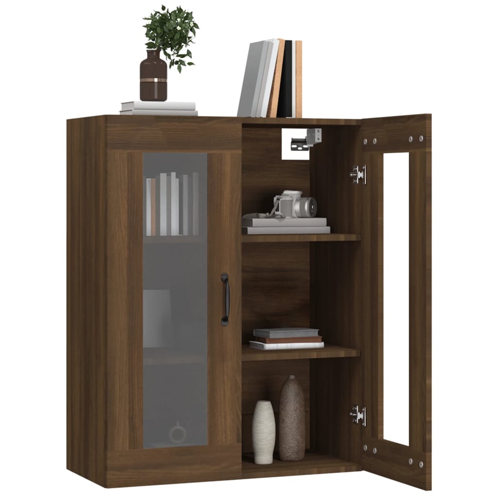 vidaXL Dulap de perete suspendat, stejar maro, 69,5x34x90 cm