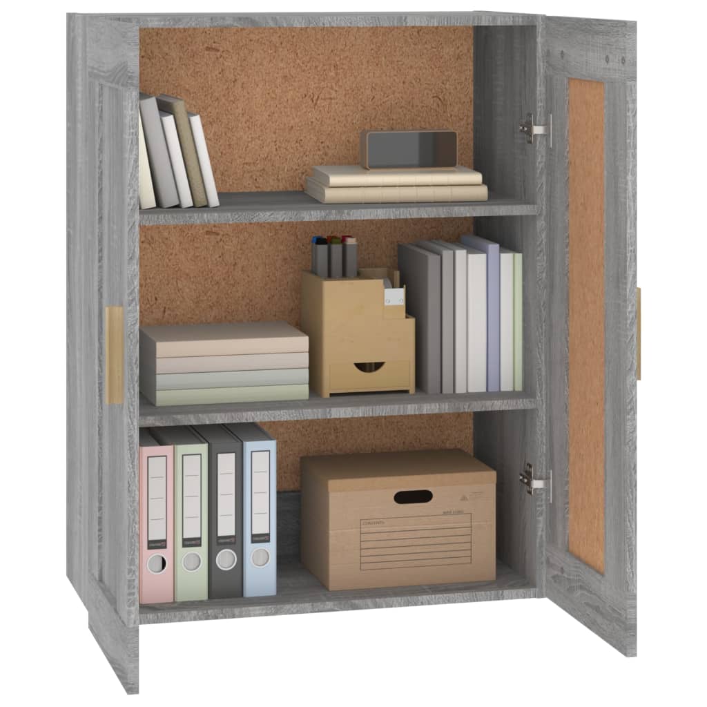 vidaXL Dulap de perete, gri sonoma, 69,5x32,5x90 cm, lemn prelucrat