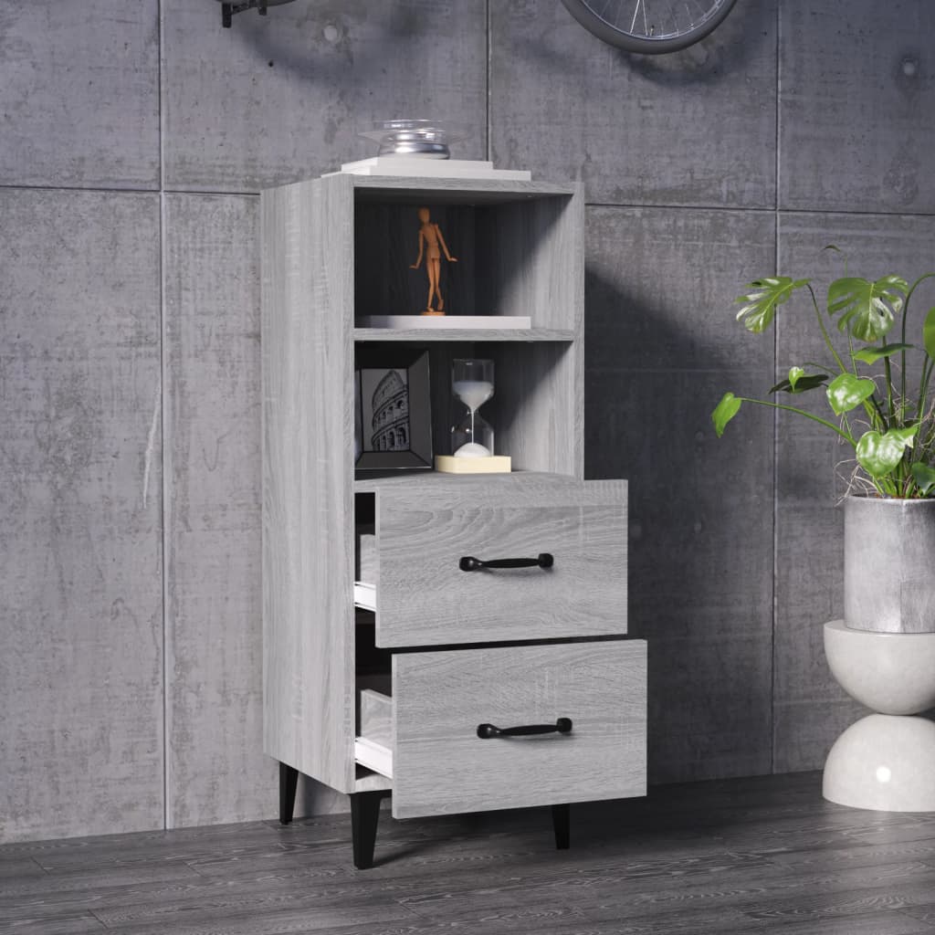 vidaXL Servantă, gri sonoma, 34,5x34x90 cm, lemn compozit vidaXL Servantă, gri sonoma, 34,5x34x90 cm, lemn compozit