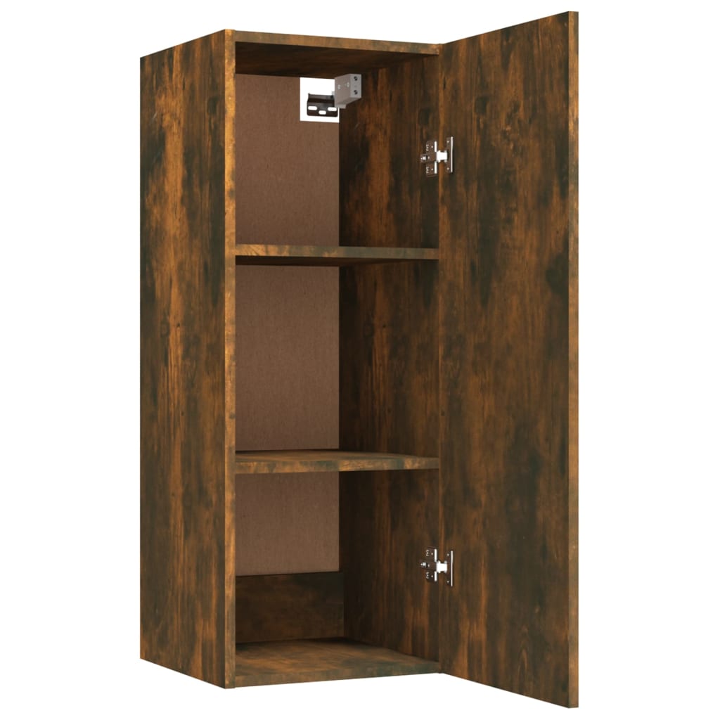 vidaXL Dulap de perete, stejar fumuriu, 34,5x34x90 cm, lemn compozit
