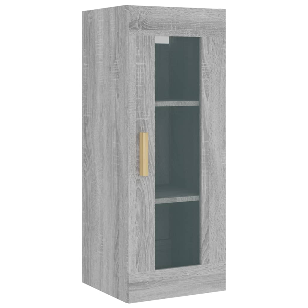 vidaXL Dulap de perete suspendat, gri sonoma, 34,5x34x90 cm