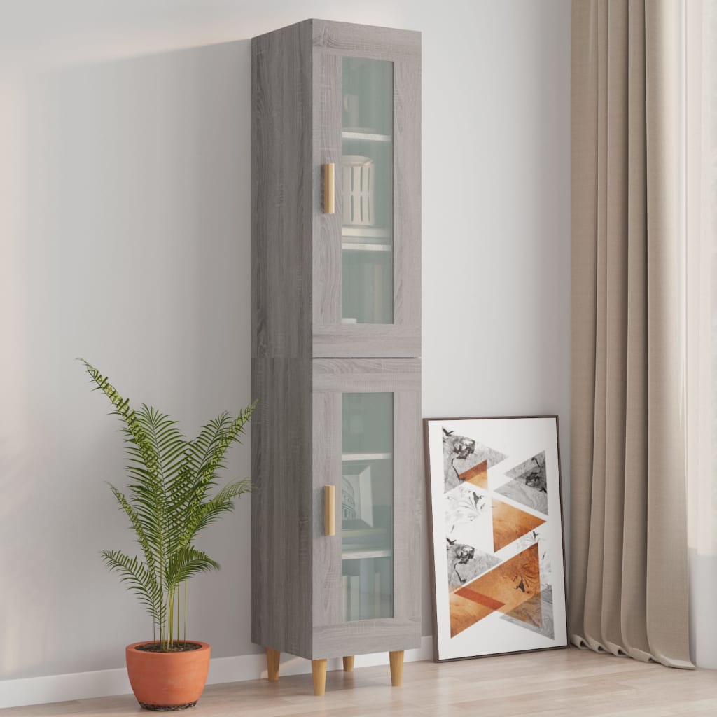 vidaXL Dulap de perete suspendat, gri sonoma, 34,5x34x90 cm