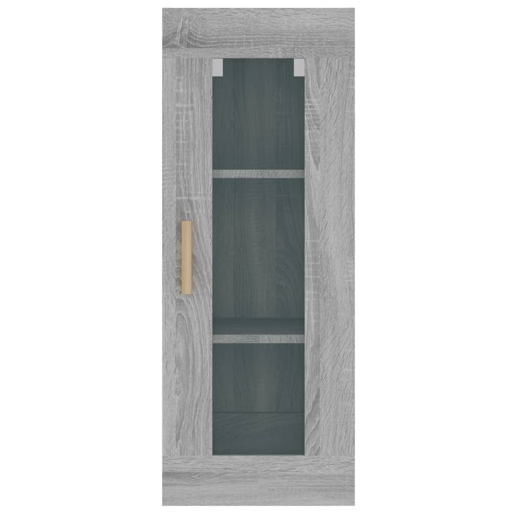 vidaXL Dulap de perete suspendat, gri sonoma, 34,5x34x90 cm