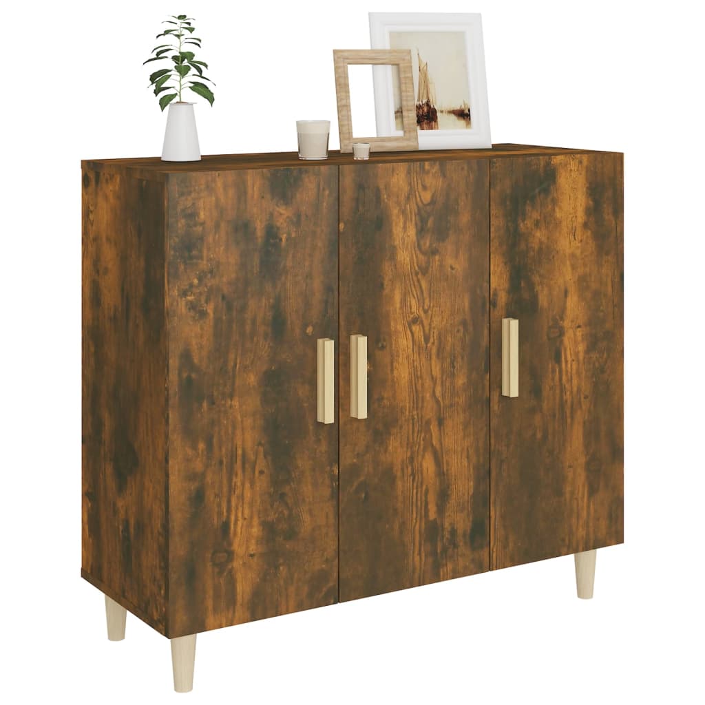 vidaXL Servantă, stejar fumuriu, 90x34x80 cm, lemn compozit vidaXL Servantă, stejar fumuriu, 90x34x80 cm, lemn compozit