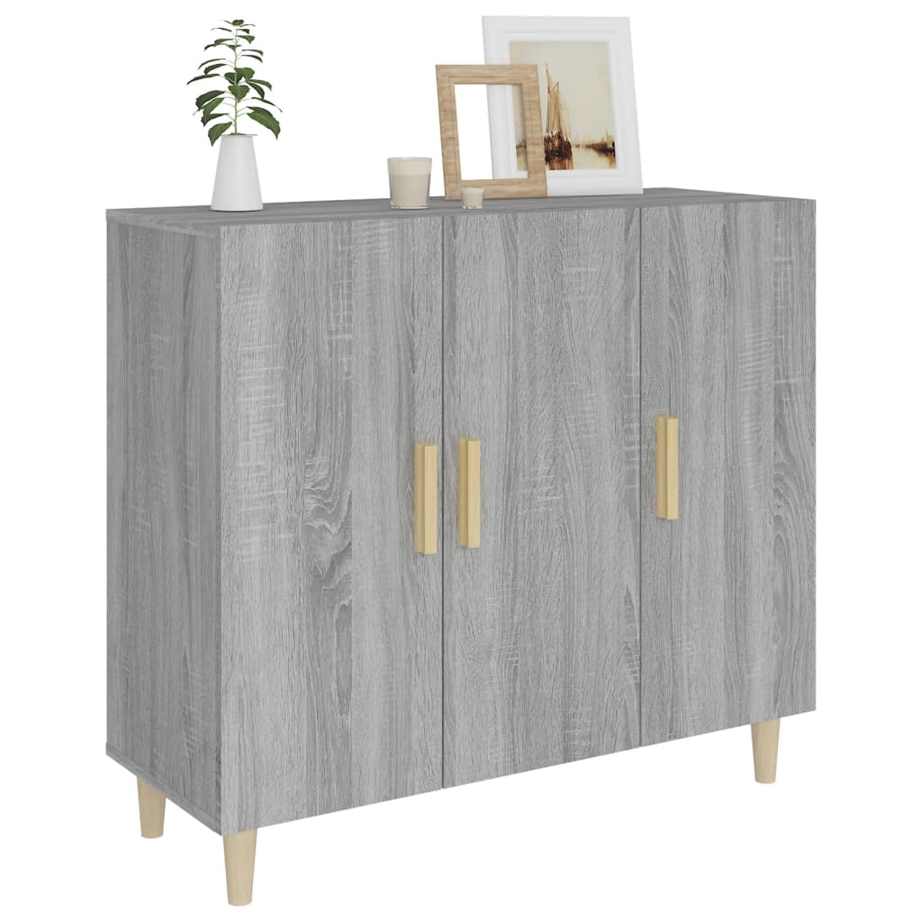 vidaXL Servantă, gri sonoma, 90x34x80 cm, lemn compozit vidaXL Servantă, gri sonoma, 90x34x80 cm, lemn compozit