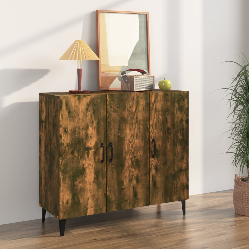 vidaXL Servantă, stejar fumuriu, 90x34x80 cm, lemn compozit vidaXL Servantă, stejar fumuriu, 90x34x80 cm, lemn compozit