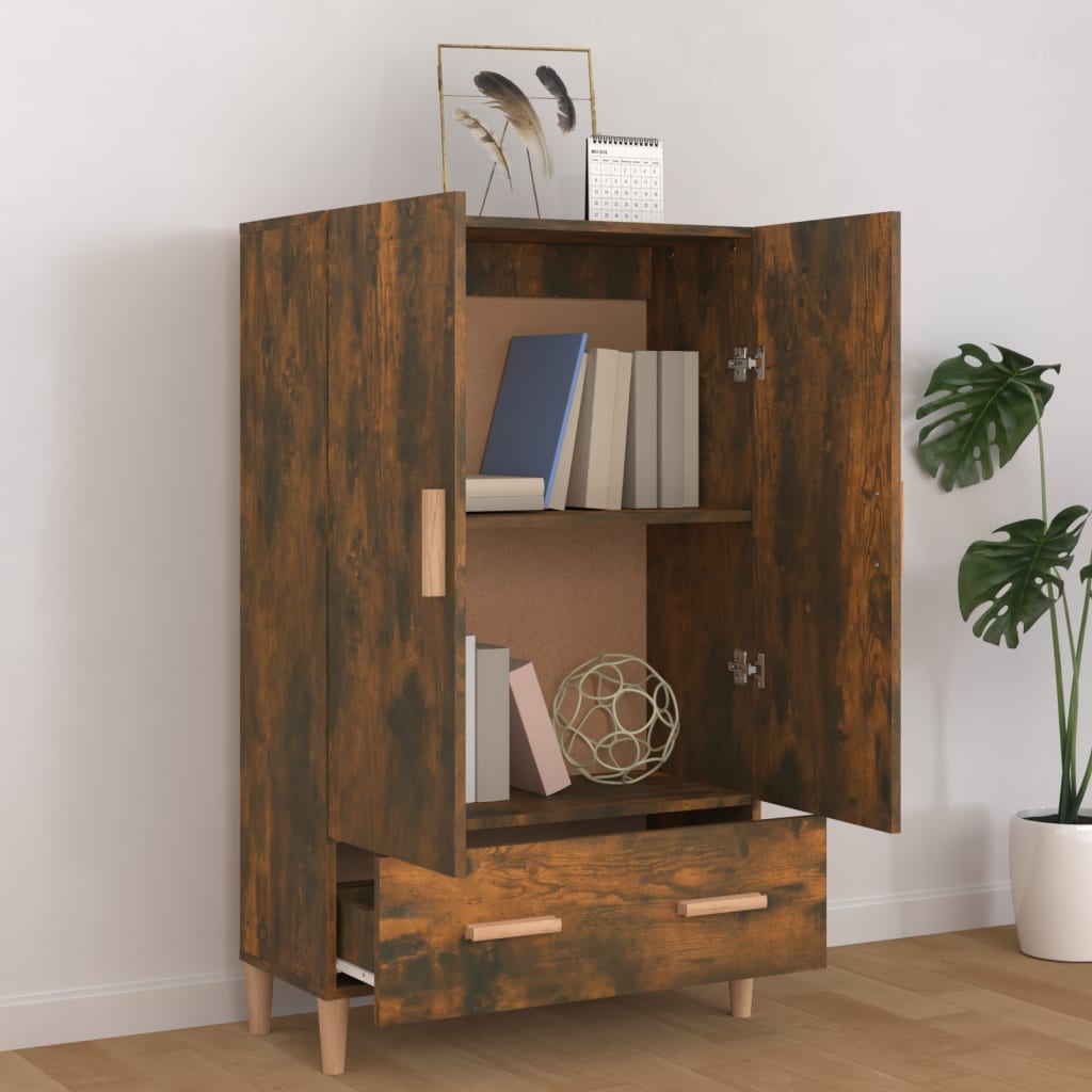 vidaXL Dulap înalt, stejar fumuriu, 70x31x115 cm, lemn prelucrat