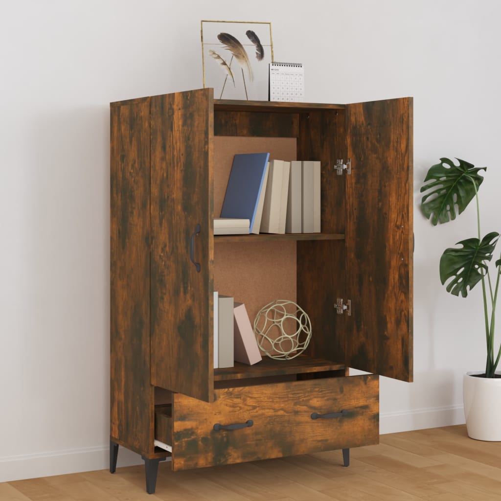 vidaXL Dulap înalt, stejar fumuriu, 70x31x115 cm, lemn prelucrat