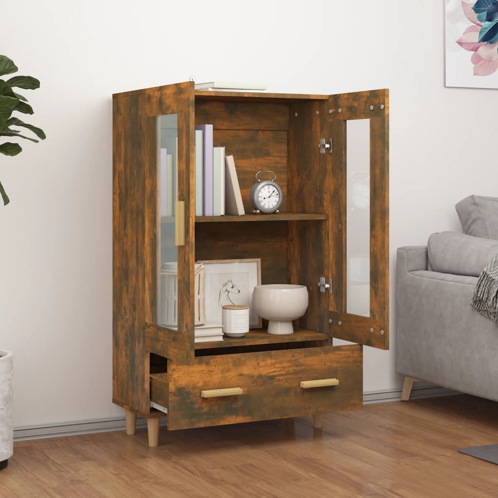 vidaXL Dulap înalt, stejar fumuriu, 70x31x115 cm, lemn compozit vidaXL Dulap înalt, stejar fumuriu, 70x31x115 cm, lemn compozit