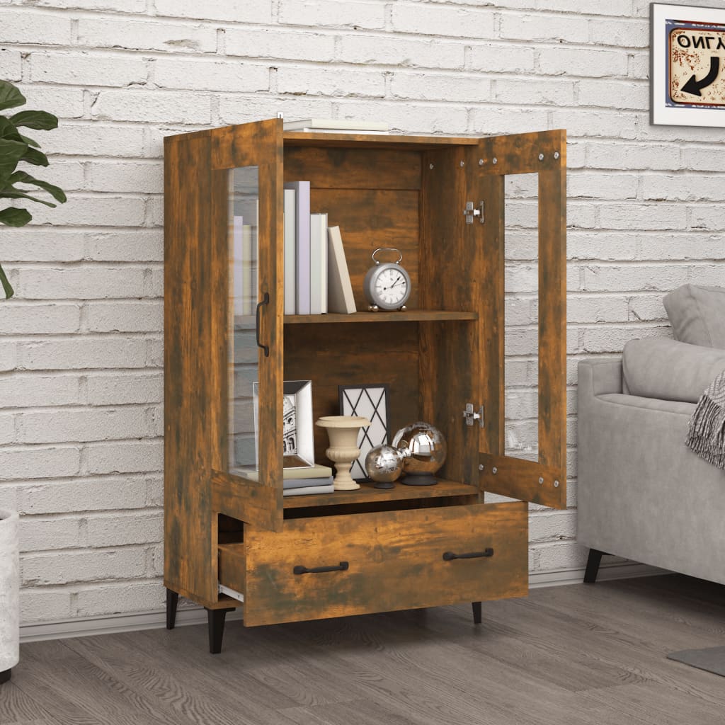 vidaXL Dulap înalt, stejar fumuriu, 70x31x115 cm, lemn prelucrat