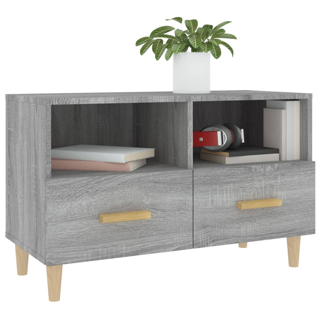 vidaXL Comodă TV, gri sonoma, 80x36x50 cm, lemn prelucrat vidaXL Comodă TV, gri sonoma, 80x36x50 cm, lemn prelucrat