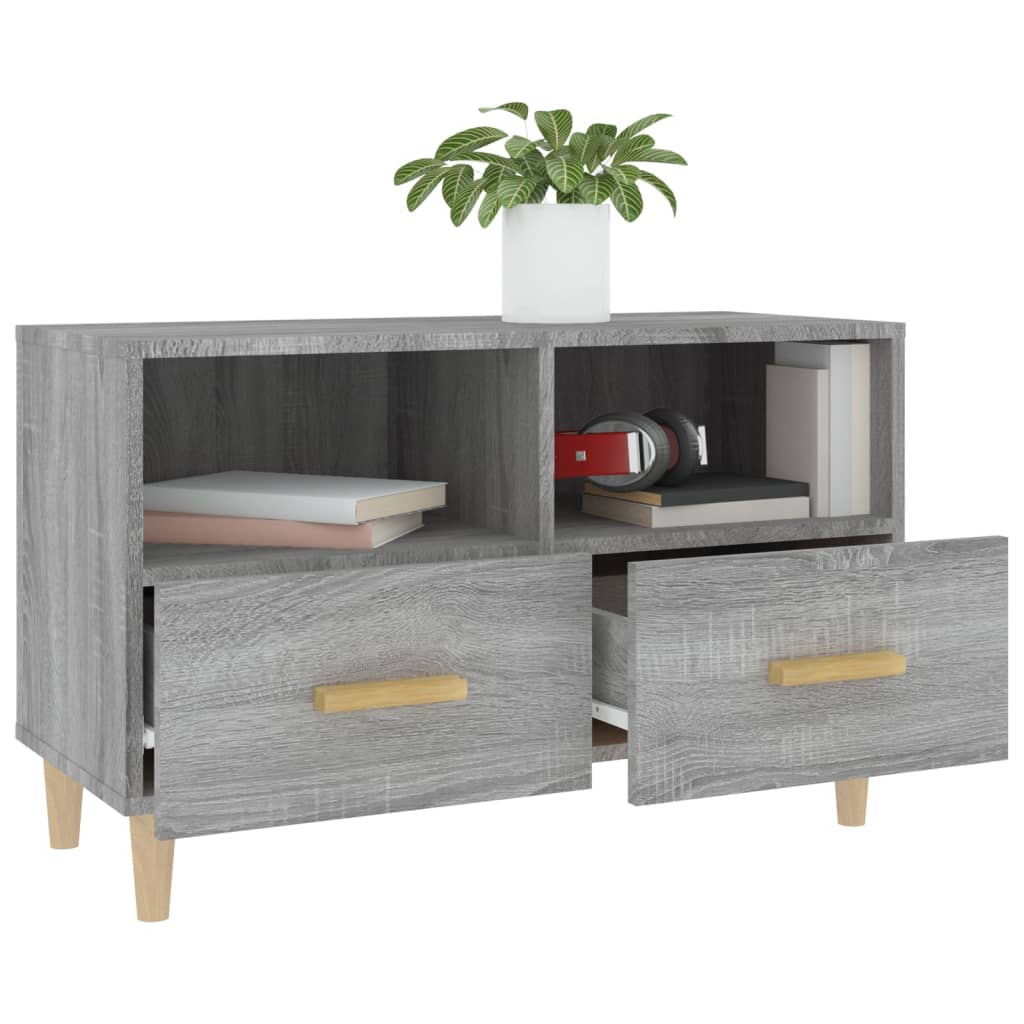 vidaXL Comodă TV, gri sonoma, 80x36x50 cm, lemn prelucrat vidaXL Comodă TV, gri sonoma, 80x36x50 cm, lemn prelucrat