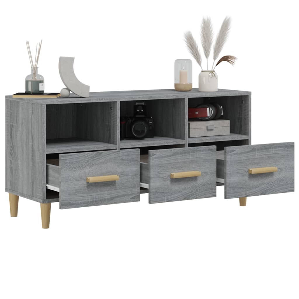 vidaXL Comodă TV, gri sonoma, 102x36x50 cm, lemn compozit vidaXL Comodă TV, gri sonoma, 102x36x50 cm, lemn compozit