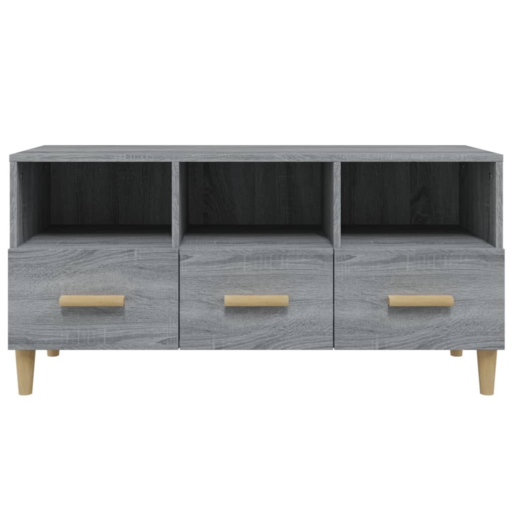 vidaXL Comodă TV, gri sonoma, 102x36x50 cm, lemn compozit vidaXL Comodă TV, gri sonoma, 102x36x50 cm, lemn compozit