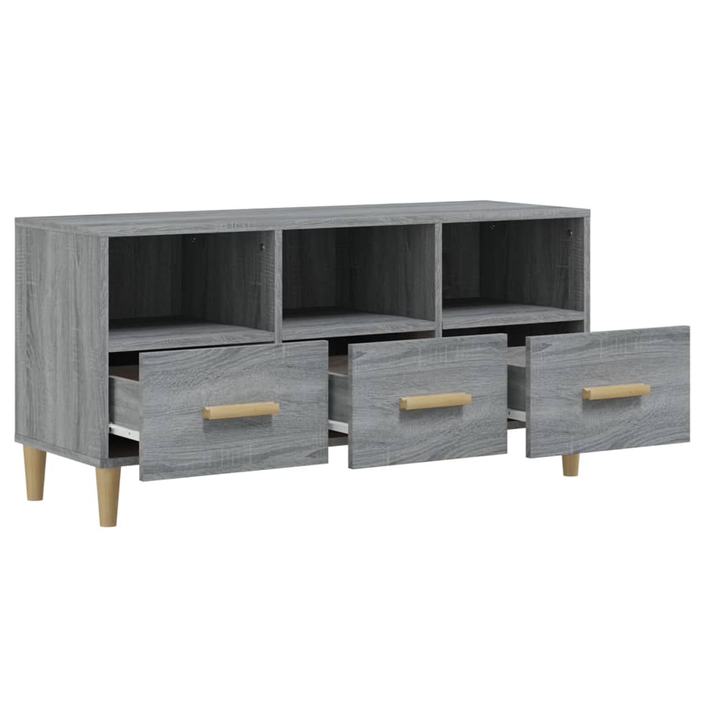 vidaXL Comodă TV, gri sonoma, 102x36x50 cm, lemn compozit vidaXL Comodă TV, gri sonoma, 102x36x50 cm, lemn compozit