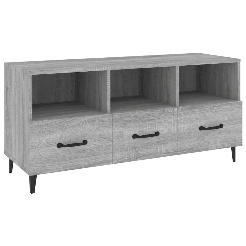 vidaXL Comodă TV, gri sonoma, 102x35x50 cm, lemn compozit