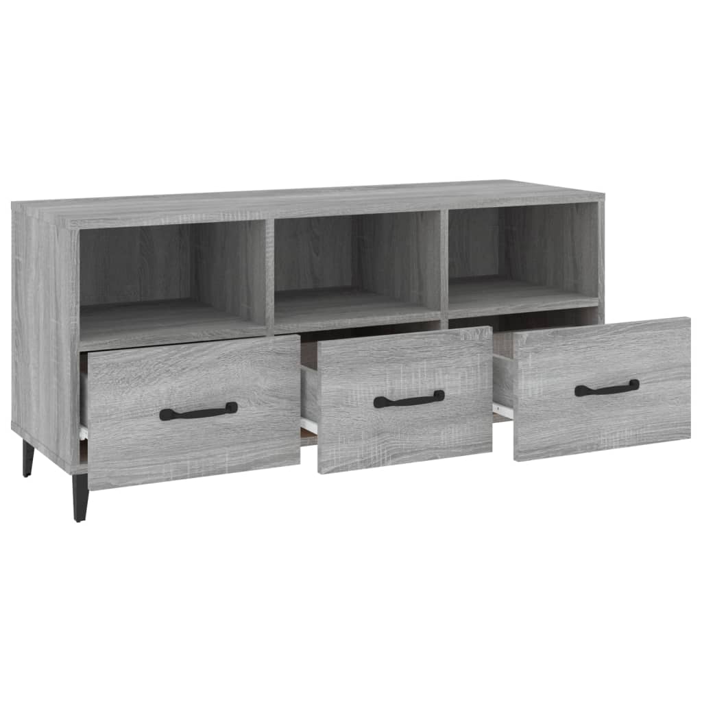 vidaXL Comodă TV, gri sonoma, 102x35x50 cm, lemn compozit