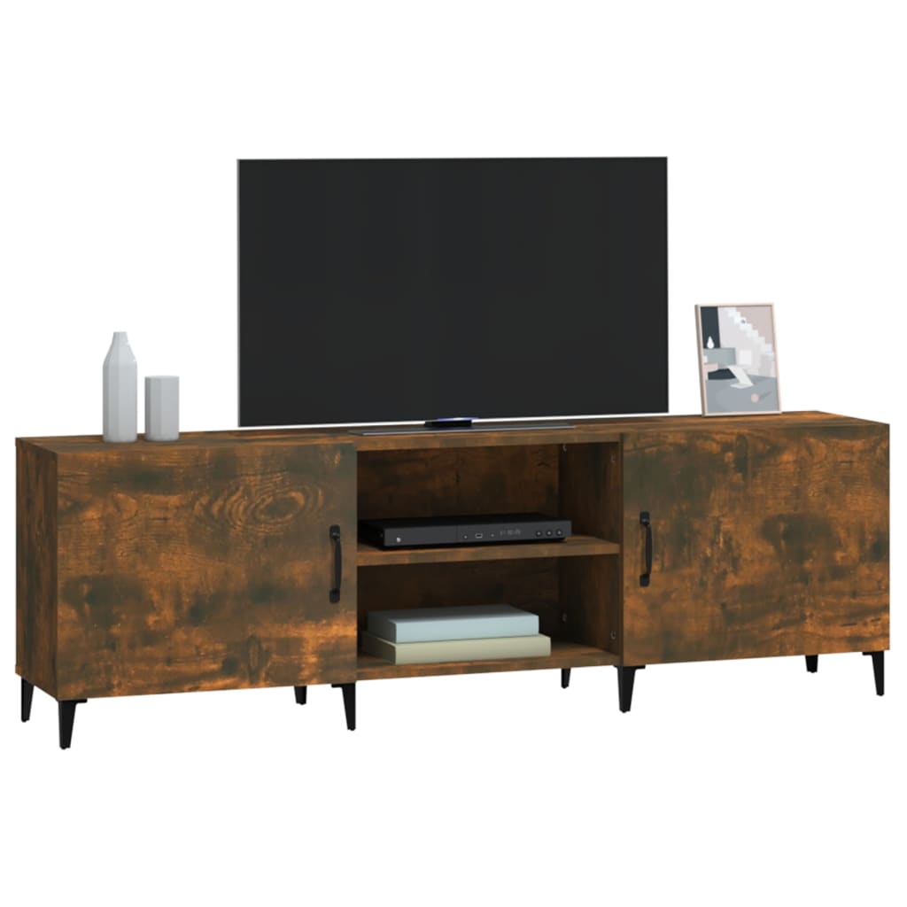 vidaXL Comodă TV, stejar fumuriu, 150x30x50 cm, lemn compozit