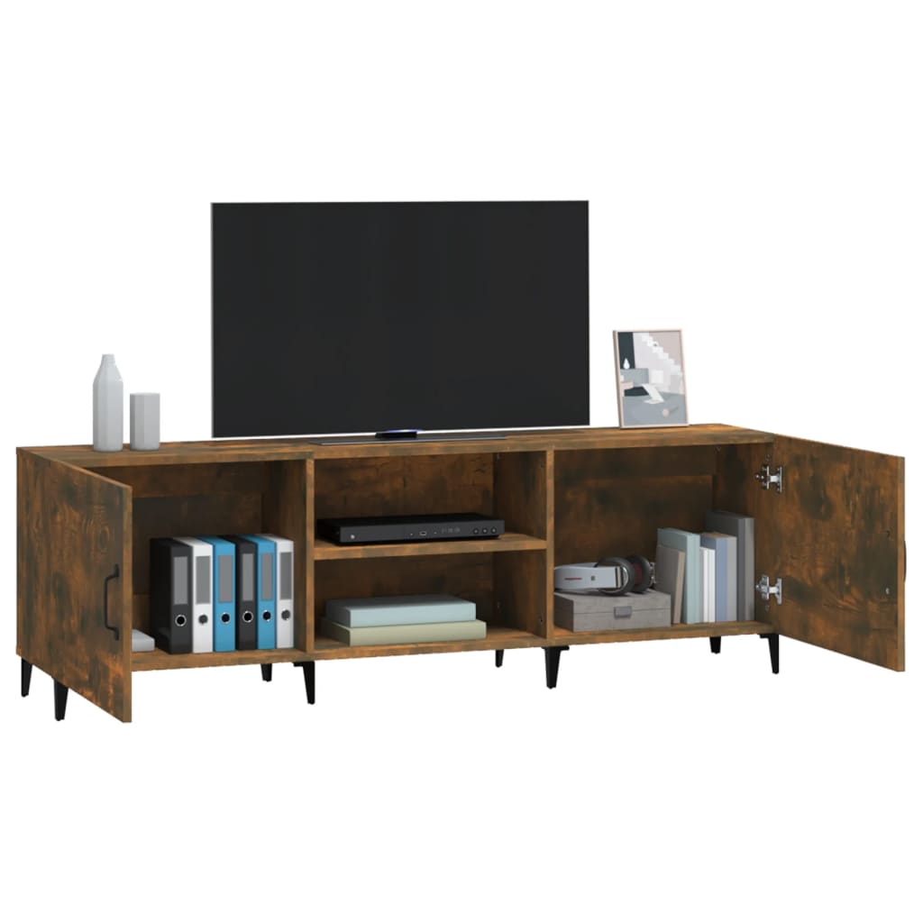vidaXL Comodă TV, stejar fumuriu, 150x30x50 cm, lemn compozit