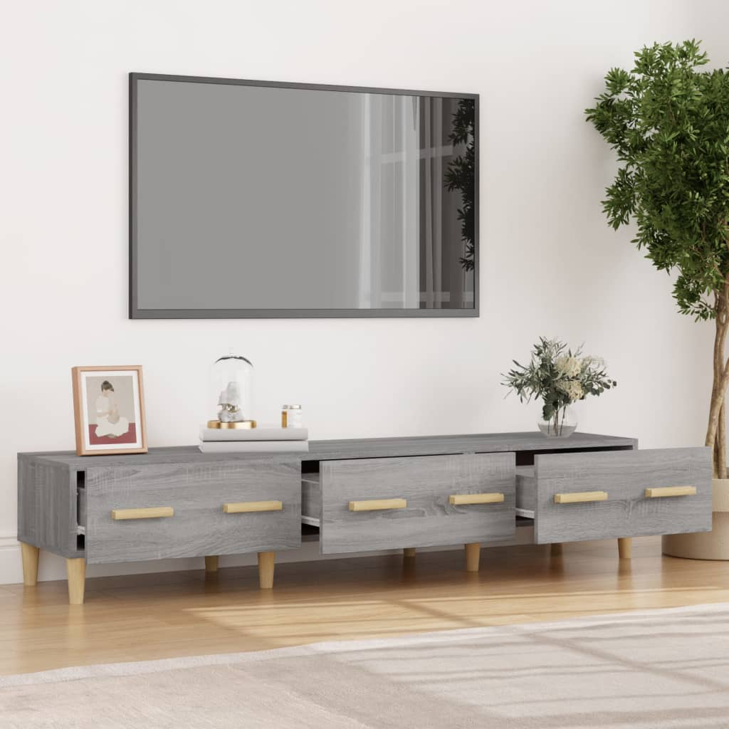 vidaXL Comodă TV, gri sonoma, 150x34,5x30 cm, lemn compozit