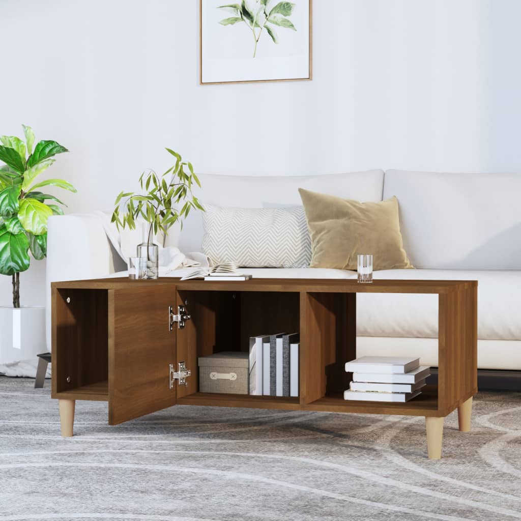 vidaXL Măsuță de cafea, stejar maro, 102x50x40 cm, lemn compozit vidaXL Măsuță de cafea, stejar maro, 102x50x40 cm, lemn compozit