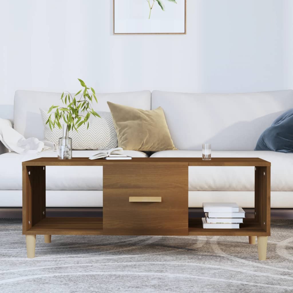 vidaXL Măsuță de cafea, stejar maro, 102x50x40 cm, lemn compozit vidaXL Măsuță de cafea, stejar maro, 102x50x40 cm, lemn compozit