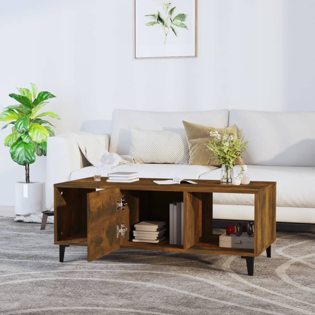 vidaXL Măsuță de cafea, stejar fumuriu, 102x50x40 cm, lemn prelucrat vidaXL Măsuță de cafea, stejar fumuriu, 102x50x40 cm, lemn prelucrat