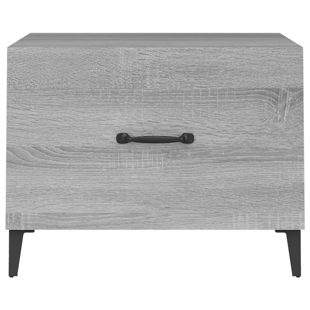 vidaXL Măsuță de cafea cu picioare metalice, gri sonoma, 50x50x40 cm vidaXL Măsuță de cafea cu picioare metalice, gri sonoma, 50x50x40 cm