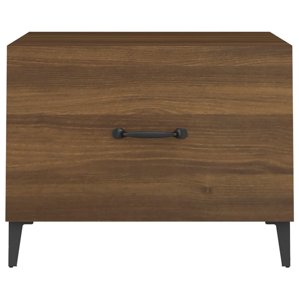 vidaXL Măsuță de cafea cu picioare metalice, stejar maro, 50x50x40 cm vidaXL Măsuță de cafea cu picioare metalice, stejar maro, 50x50x40 cm