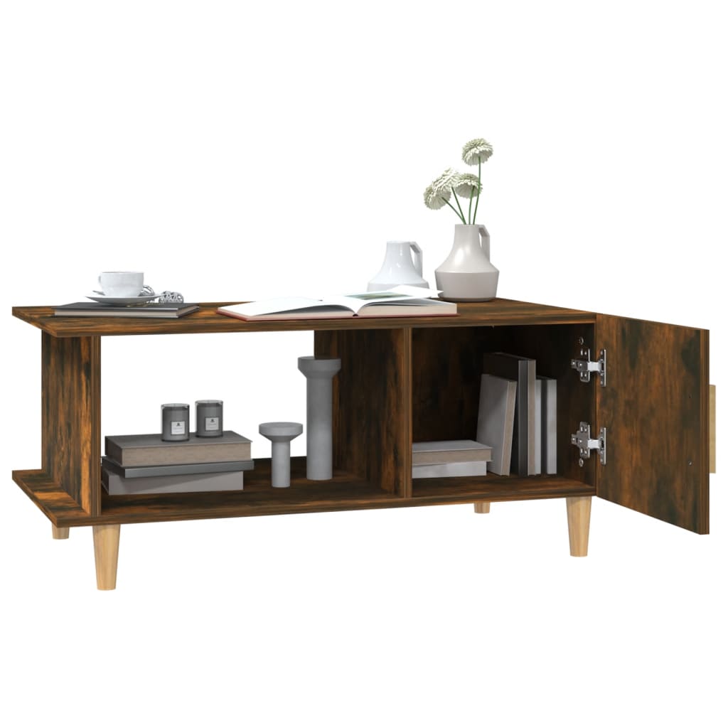 vidaXL Măsuță de cafea, stejar fumuriu, 90x50x40 cm, lemn prelucrat vidaXL Măsuță de cafea, stejar fumuriu, 90x50x40 cm, lemn prelucrat