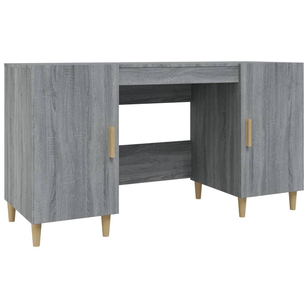 vidaXL Birou, gri sonoma, 140x50x75 cm, lemn compozit