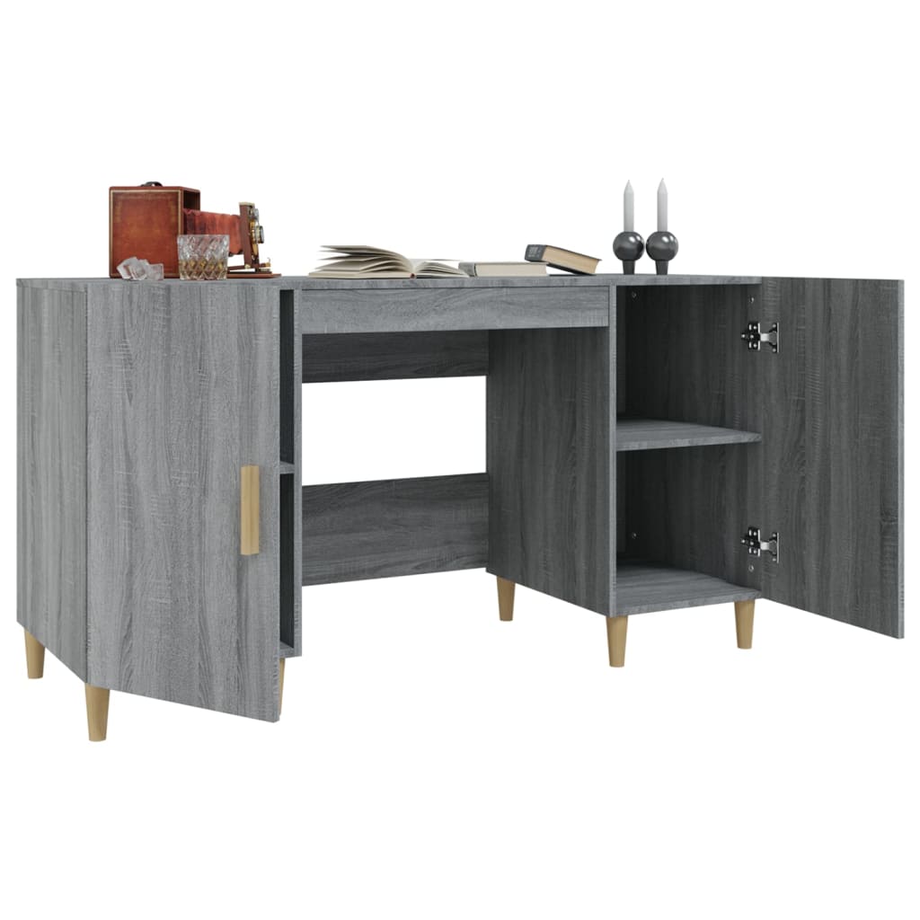 vidaXL Birou, gri sonoma, 140x50x75 cm, lemn compozit