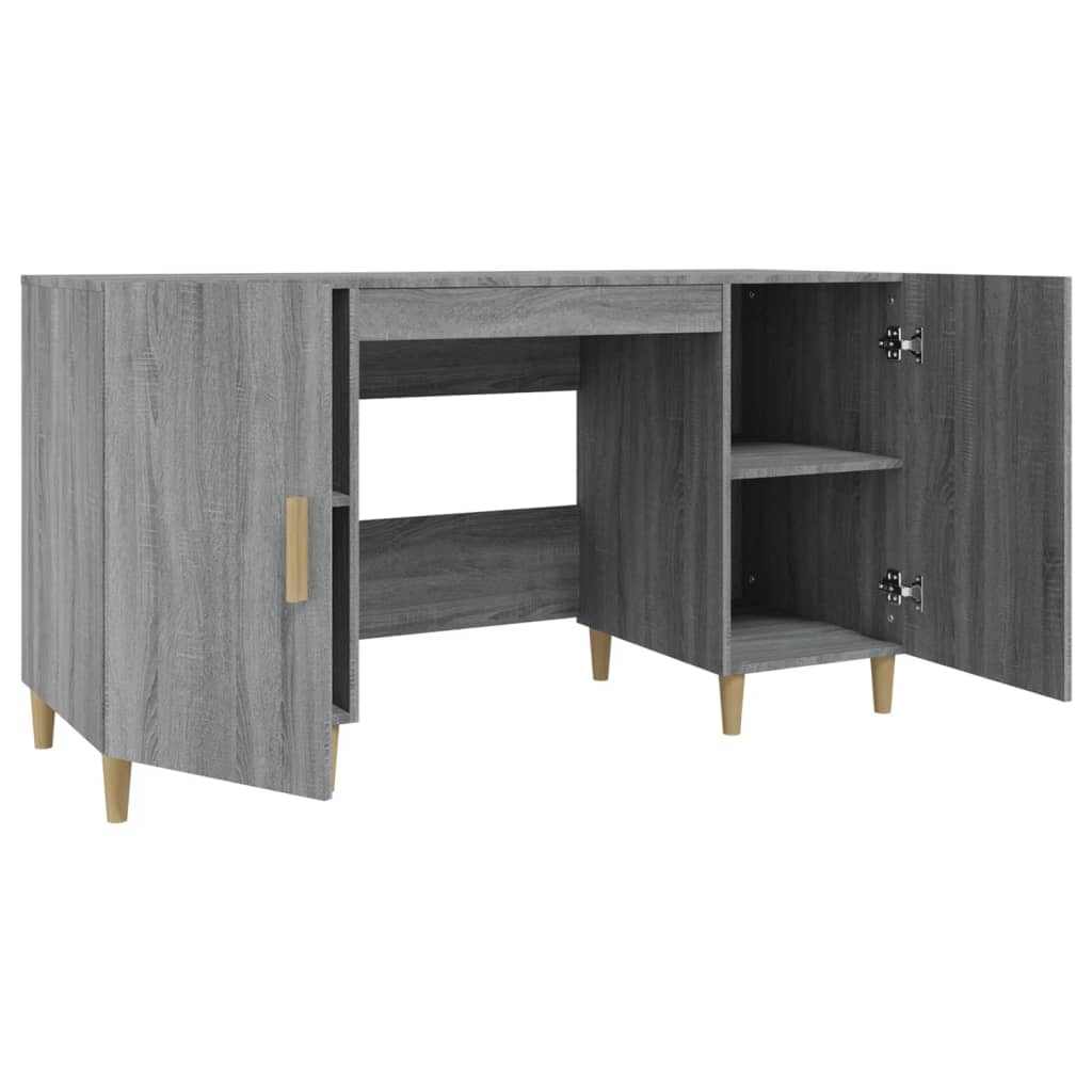 vidaXL Birou, gri sonoma, 140x50x75 cm, lemn compozit