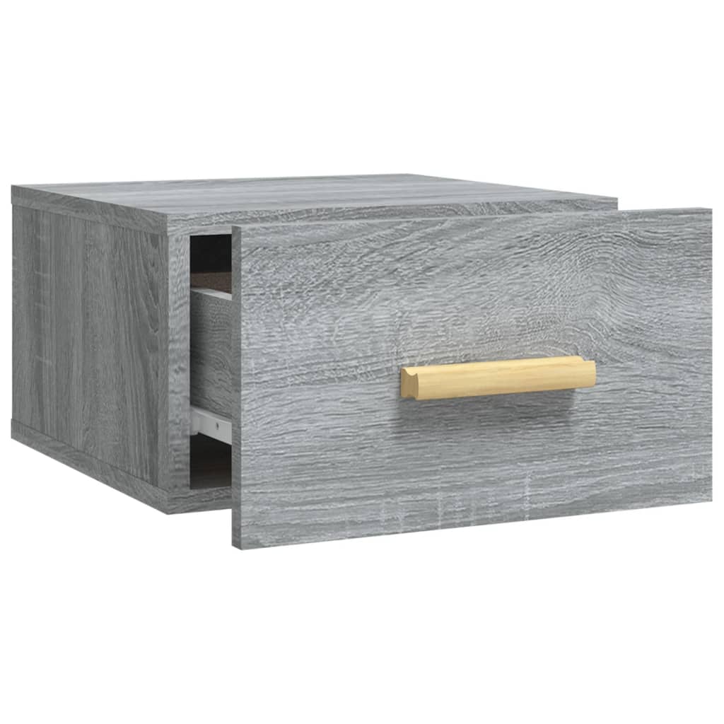 vidaXL Noptieră montată pe perete gri Sonoma 35x35x20 cm