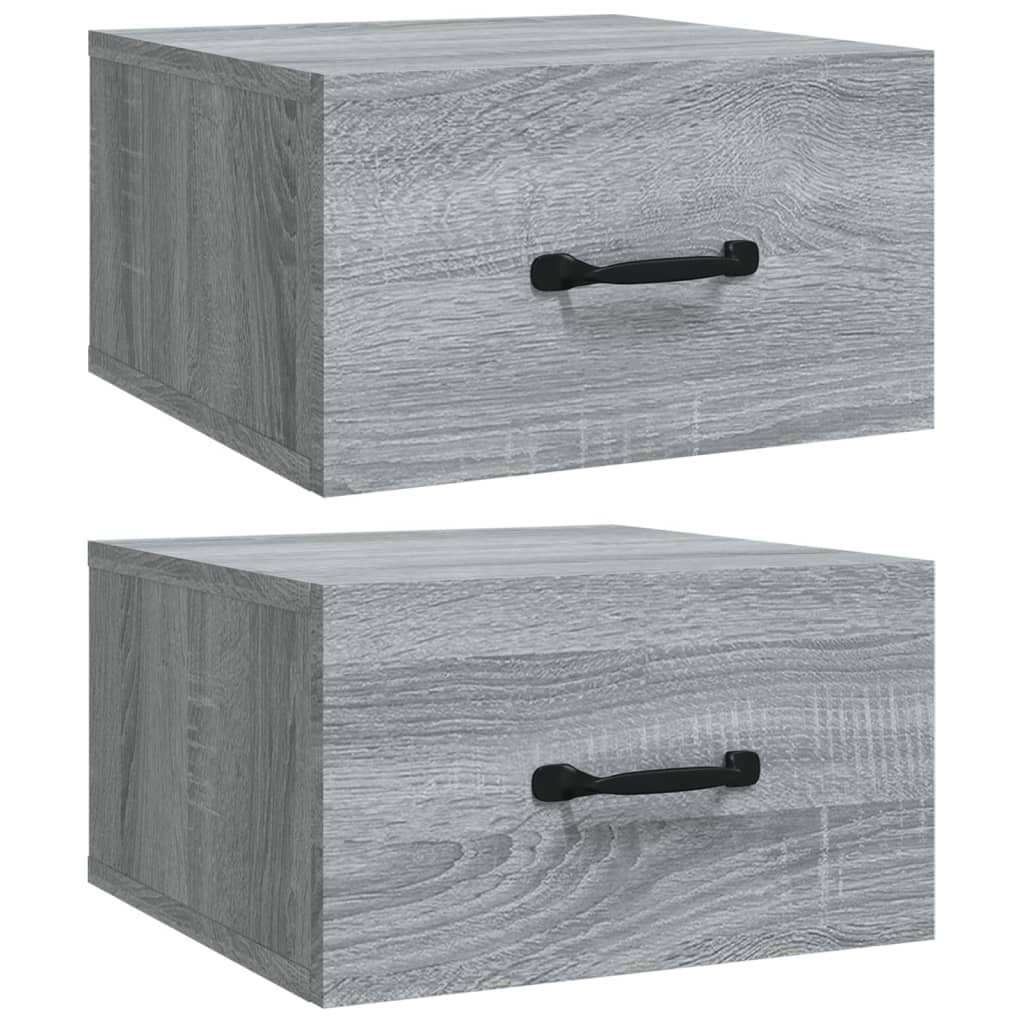 vidaXL Noptiere de perete, 2 buc., sonoma gri, 35x35x20 cm