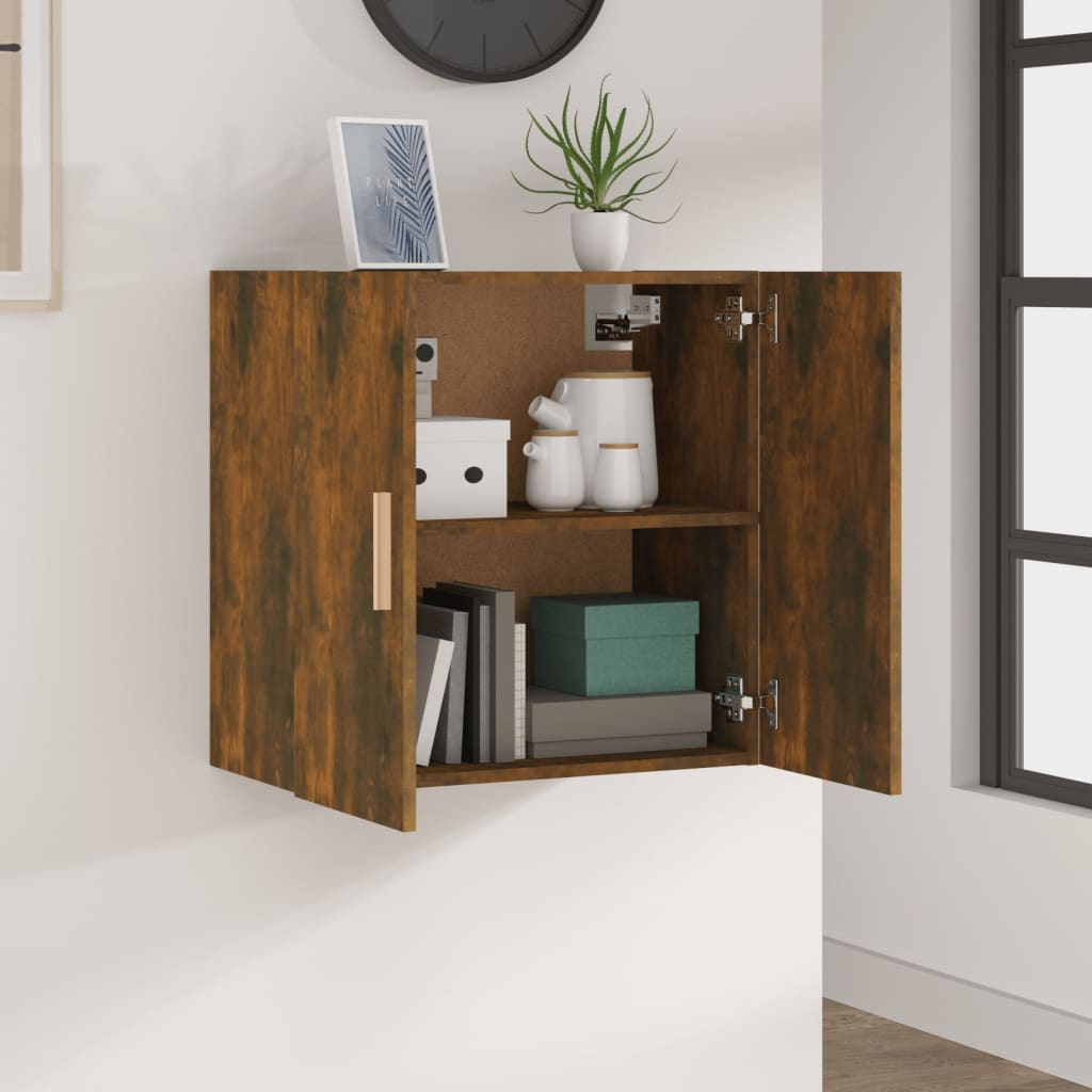 vidaXL Comodă TV de perete, stejar fumuriu, 60x30x60 cm lemn prelucrat