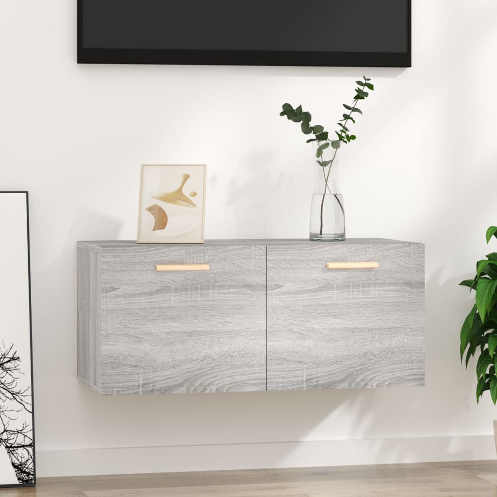 vidaXL Dulap de perete, gri sonoma, 80x35x36,5 cm, lemn compozit vidaXL Dulap de perete, gri sonoma, 80x35x36,5 cm, lemn compozit