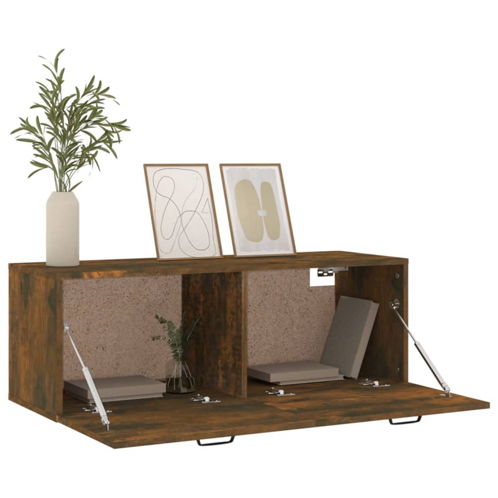 vidaXL Dulap de perete, stejar fumuriu, 100x36,5x35 cm, lemn prelucrat