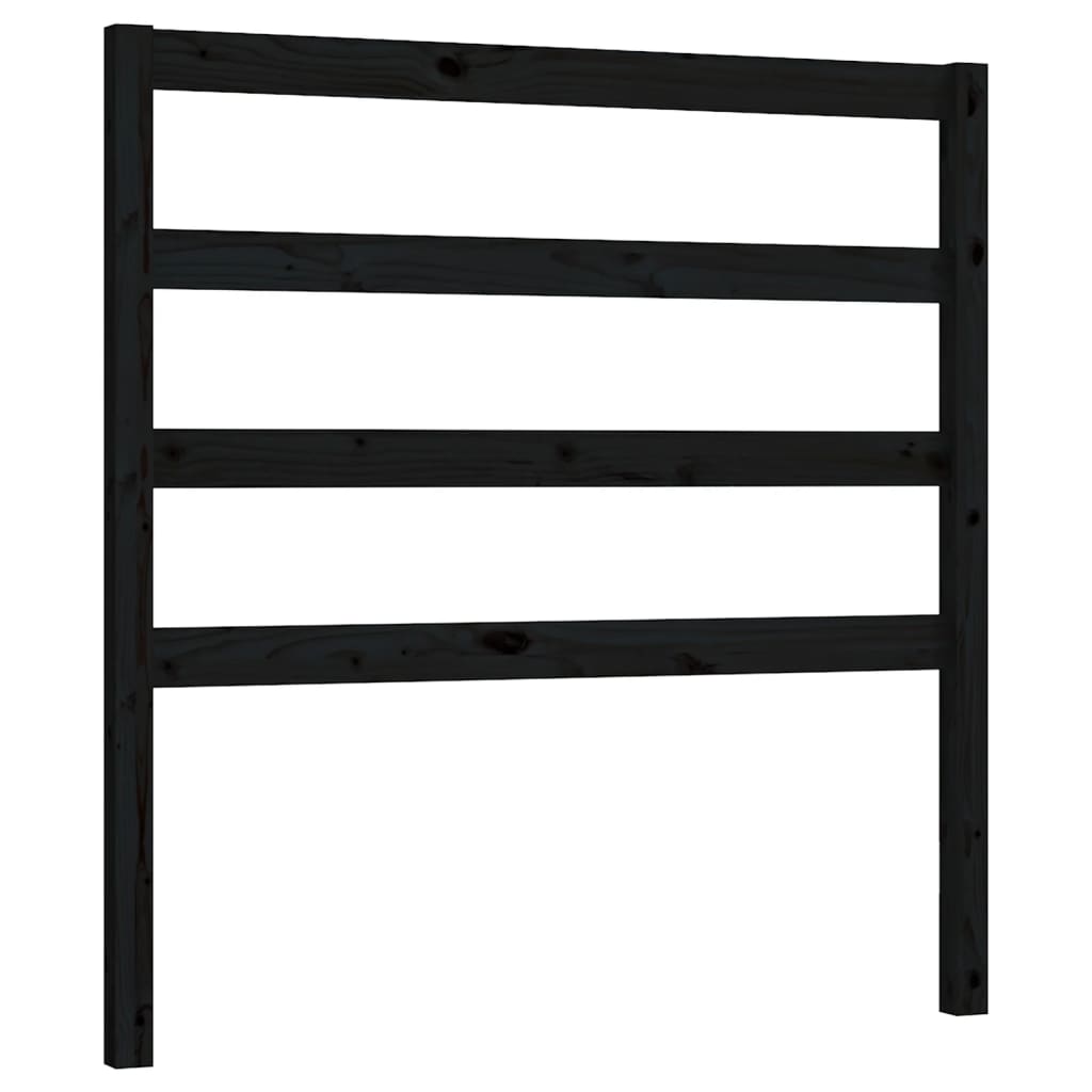 vidaXL Tăblie de pat, negru, 81x4x100 cm, lemn masiv de pin
