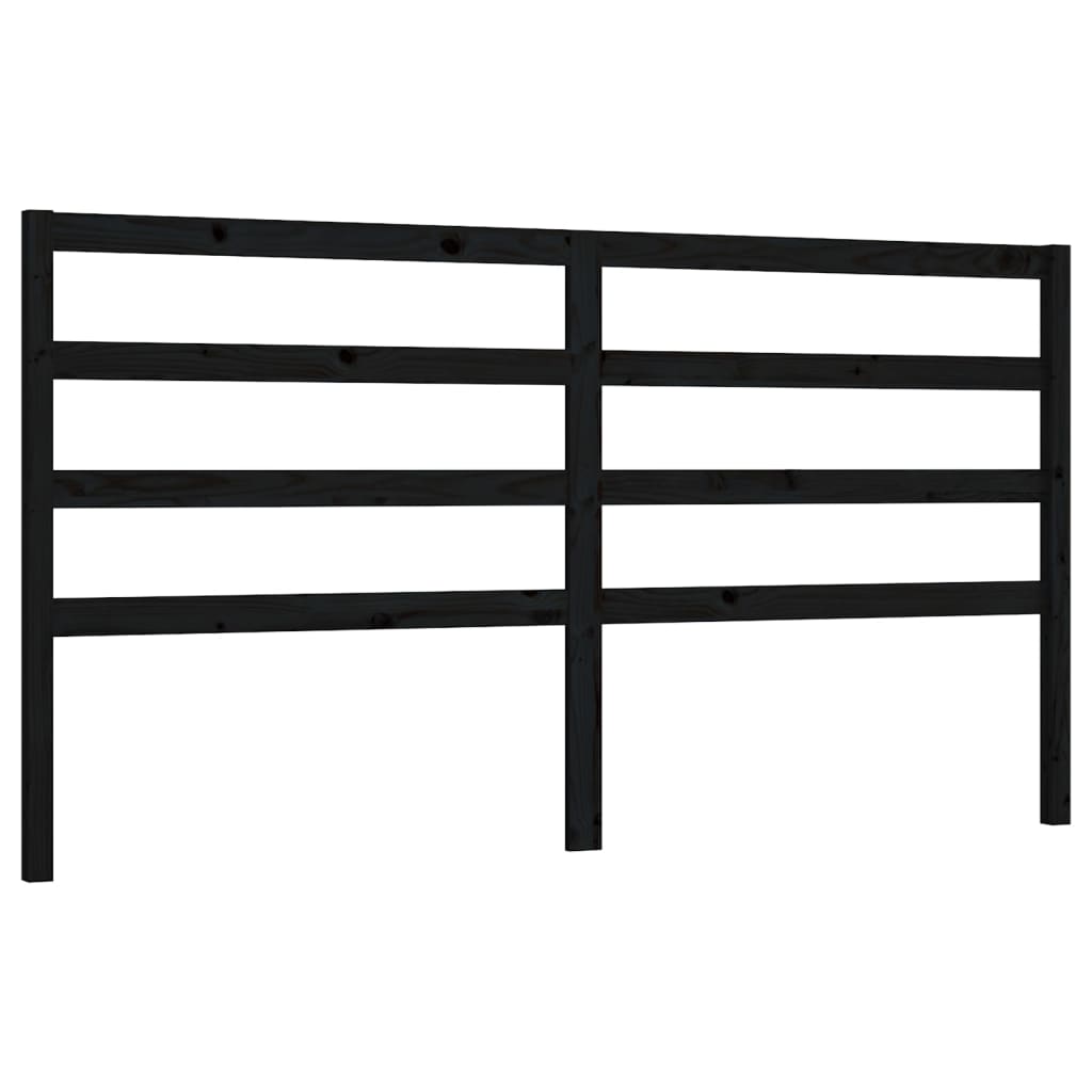 vidaXL Tăblie de pat, negru, 206x4x100 cm, lemn masiv de pin