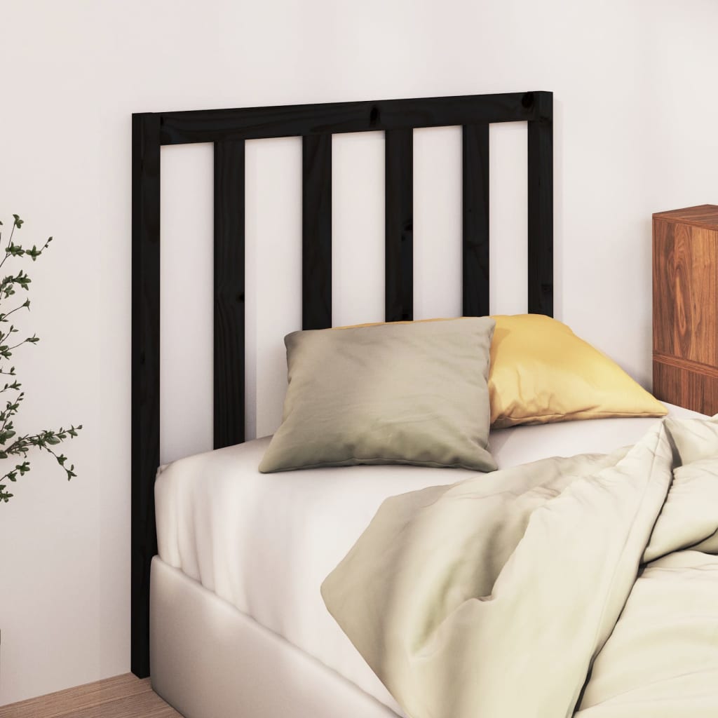 vidaXL Tăblie de pat, negru, 81x4x100 cm, lemn masiv de pin vidaXL Tăblie de pat, negru, 81x4x100 cm, lemn masiv de pin