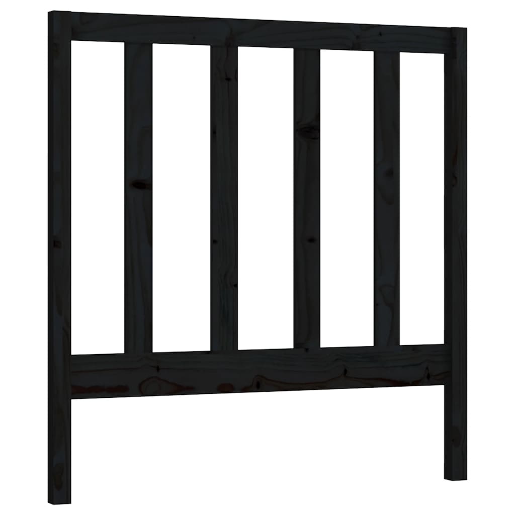 vidaXL Tăblie de pat, negru, 96x4x100 cm, lemn masiv de pin