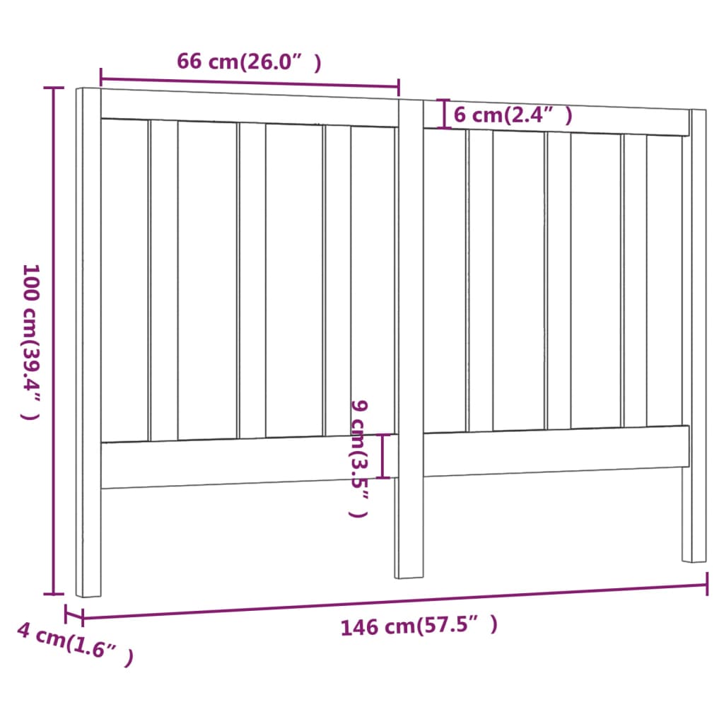 vidaXL Tăblie de pat, alb, 146x4x100 cm, lemn masiv de pin vidaXL Tăblie de pat, alb, 146x4x100 cm, lemn masiv de pin