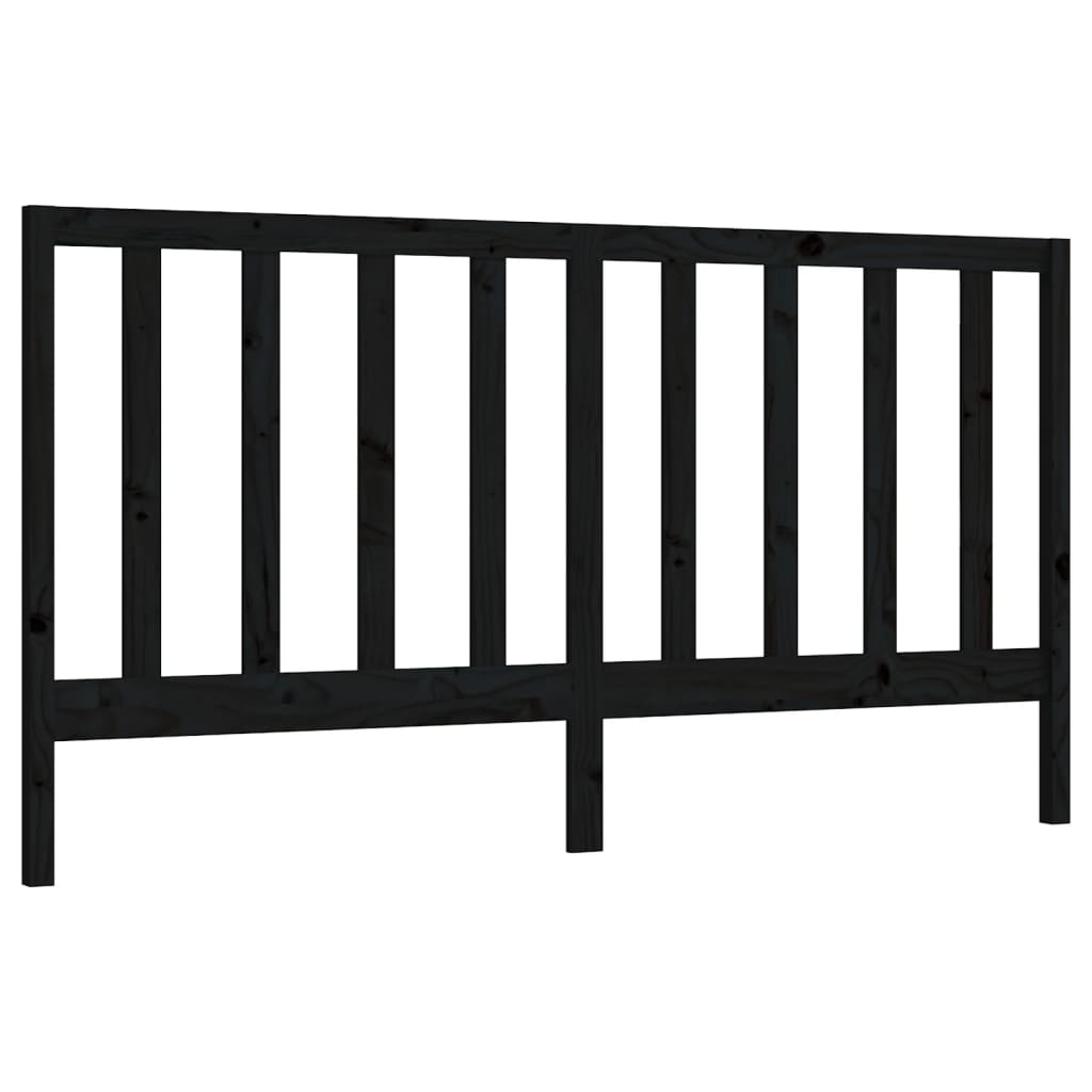 vidaXL Tăblie de pat, negru, 186x4x100 cm, lemn masiv de pin
