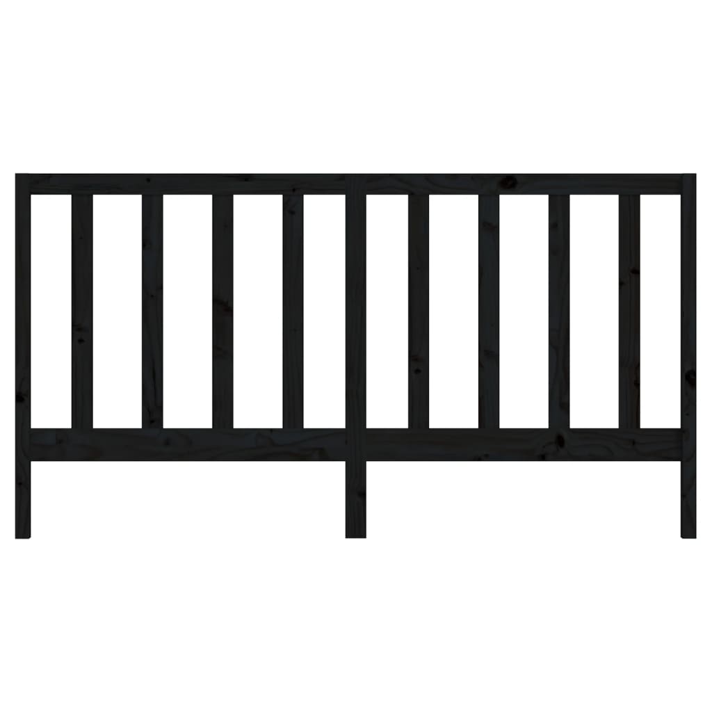 vidaXL Tăblie de pat, negru, 186x4x100 cm, lemn masiv de pin