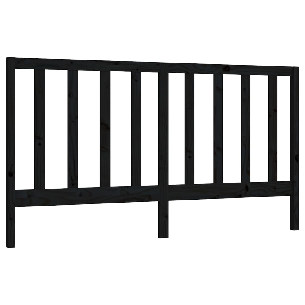 vidaXL Tăblie de pat, negru, 206x4x100 cm, lemn masiv de pin